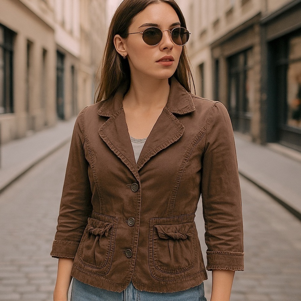 Tally Weijl “My Totally Sexy Jacket” Brown Utility Blazer L